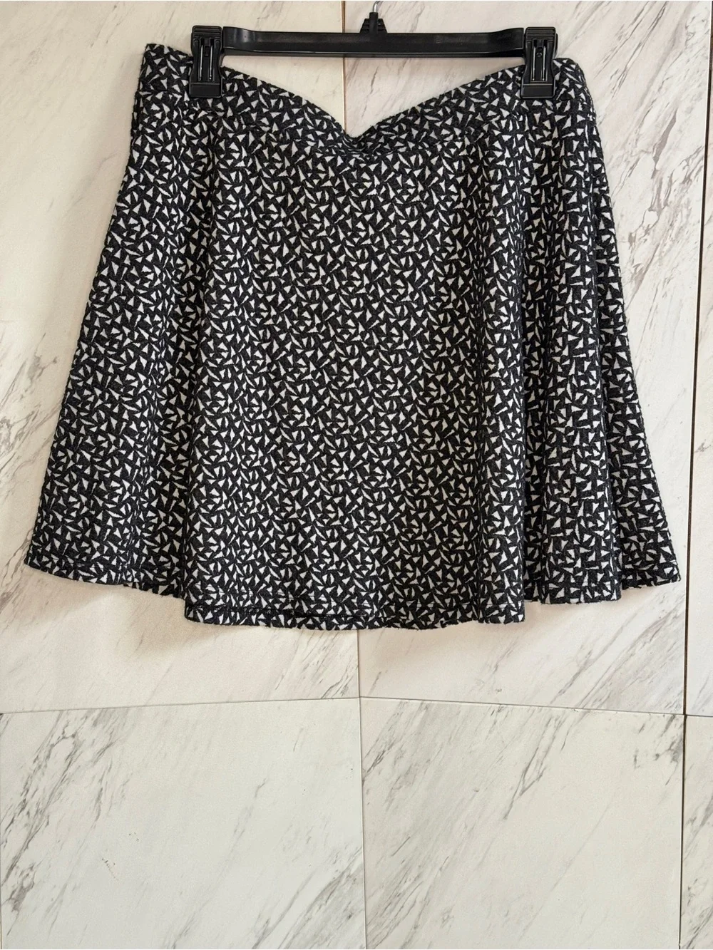 Mossimo Geometric Black White Skater A-Line Textured Career Circle Skirt Size XL